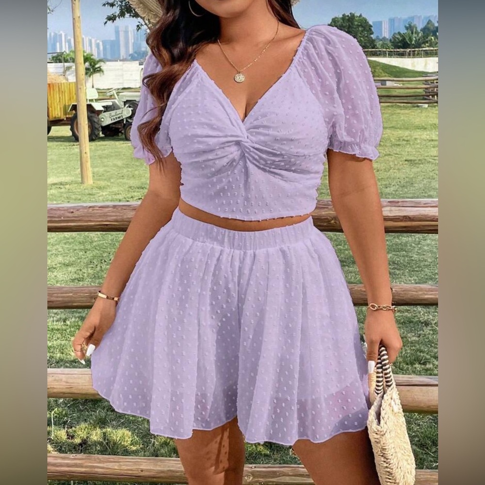 Elegant Lavender 2 piece Skort Set